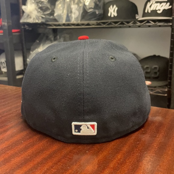 NEW ERA - MLB Baseball Hat - Cleveland Indian 59FIFTY Fitted Cap - Navy/Red - Picture 6 of 6